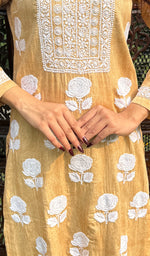 Load image into Gallery viewer, Women&#39;s Lucknowi Handcrafted Cotton Chikankari Kurti - HONC0234193
