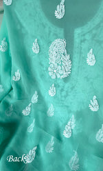 Load image into Gallery viewer, Women&#39;s Lucknowi Handcrafted Faux-Georgette Chikankari Suit Material - HONC0263069
