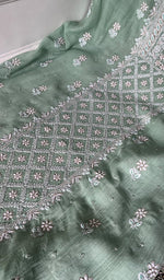 Load image into Gallery viewer, Women's Lakhnavi Handcrafted Mul Chanderi Unstitched Kurta And Dupatta Set - HONC0374455