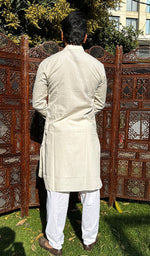 Load image into Gallery viewer, Men's Lucknowi Handcrafted Cotton Chikankari Kurta - HONC0342354