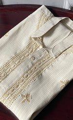 Load image into Gallery viewer, Men&#39;s Lucknowi Handcrafted Cotton Chikankari Kurta - HONC0298854
