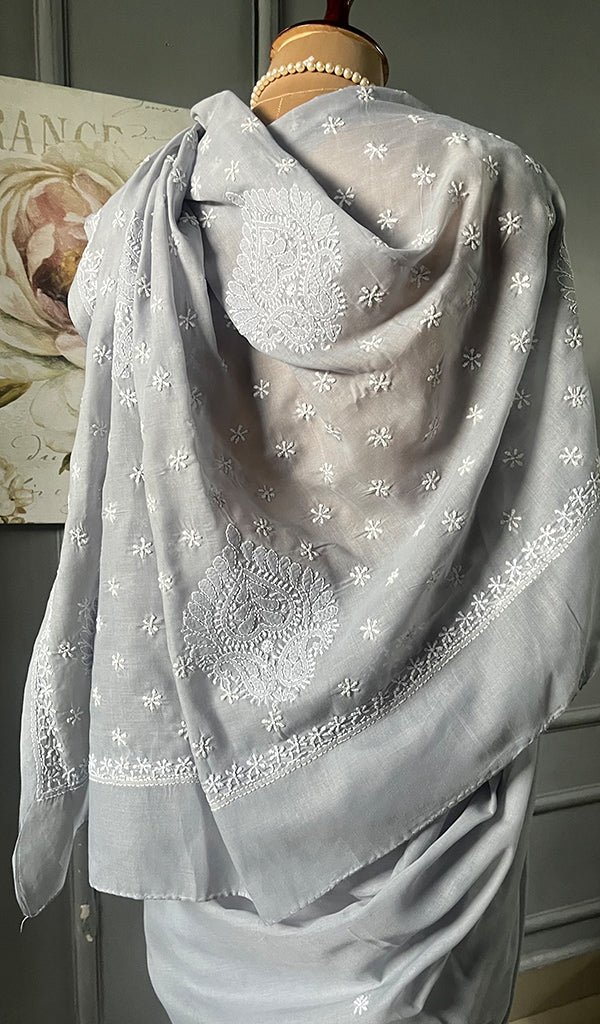 Fairoz Women's Lakhnavi Handcrafted Cotton Chikankari Saree - HONC0311932