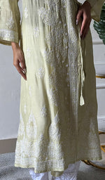 将图像加载到图库查看器中， Women's Lucknowi Handcrafted Cotton Chikankari Angrakha - HONC0343795