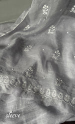 Load image into Gallery viewer, Women&#39;s Lakhnavi Handcrafted Pure Organza Chikankari Unstitched Kurta And Dupatta Set- HONC0305191
