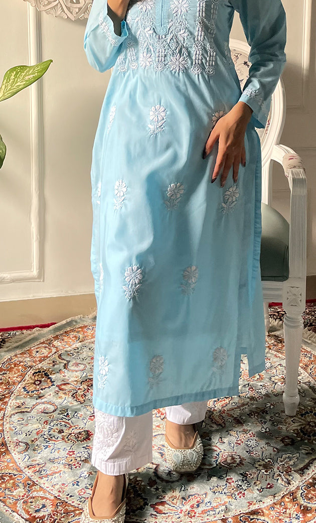 Women's Lucknowi Handcrafted Cotton Chikankari Kurti - HONC0330772