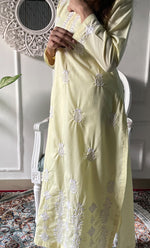 将图像加载到图库查看器中， Women's Lucknowi Handcrafted Cotton Chikankari Kurti - HONC0330718