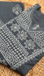 将图像加载到图库查看器中， Women&#39;s Lucknowi Handcrafted Cotton Chikankari Kurti - HONC0300976

