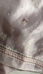 Load image into Gallery viewer, Women's Lakhnavi Handcrafted Pure Organza Chikankari Unstitched Kurta And Dupatta Set- HONC0377290
