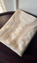 Load image into Gallery viewer, Lucknowi Handcrafted Munga Silk Chikankari Unstitched Men&#39;s Kurta Fabric - HONC0255818
