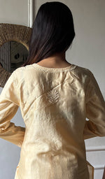 Load image into Gallery viewer, Women's Lakhnavi Handcrafted Chanderi Silk Chikankari Top And Pant Set - HONC0360725