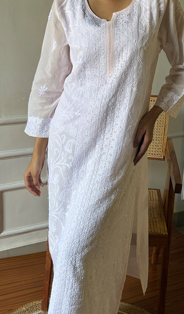 Soniya Women's Lucknowi Handcrafted Cotton Chikankari Kurti - HONC0280040
