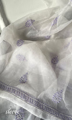 Load image into Gallery viewer, Mehnaj  Women&#39;s Lakhnavi Handcrafted Pure Organza Chikankari Unstitched Kurta And Dupatta Set- HONC0316109
