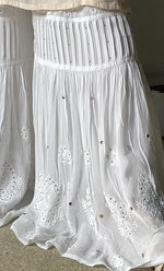 将图像加载到图库查看器中， Women&#39;s Lucknowi Handcrafted Viscose Georgette Chikankari Garrara - HONC0257445
