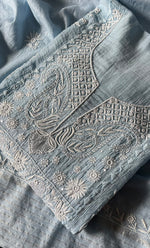 Load image into Gallery viewer, Women&#39;s Lakhnavi Handcrafted Mul Chanderi Semi - Stitched Kurta And Dupatta Set - HONC0298144
