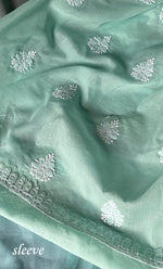 将图像加载到图库查看器中， Women&#39;s Lakhnavi Handcrafted Unstitched Cotton Chikankari Suit Material - HONC0285043
