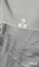 Load image into Gallery viewer, Jazba Women's Lakhnavi Handcrafted Mul Chanderi Unstitched Kurta And Dupatta Set - HONC0353212