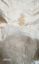 Load image into Gallery viewer, Women's Lakhnavi Handcrafted Tussar Silk Chikankari Kurta And Dupatta Set - HONC0314535