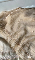 Load image into Gallery viewer, Women's Lakhnavi Handcrafted Mul Chanderi Unstitched Chikankari Full Suit Material - HONC0345039