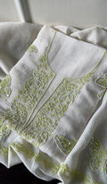 Titlee Women's Lakhnavi Handcrafted Mul Chanderi Unstitched Kurta And Dupatta Set - HONC0284777