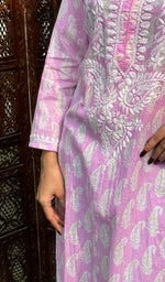 Load image into Gallery viewer, Sona Women&#39;s Lucknowi Handcrafted Cotton Chikankari Kurti - HONC0203619
