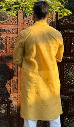 Load image into Gallery viewer, Men&#39;s Lucknowi Handcrafted Cotton Chikankari Kurta - HONC0260652
