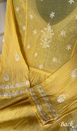 将图像加载到图库查看器中， Women's Lakhnavi Handcrafted Mul Chanderi Semi - Stitched Angrakha And Dupatta Set - HONC0328325