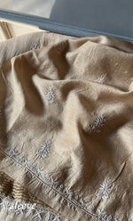 Load image into Gallery viewer, Women&#39;s Lakhnavi Handcrafted Munga Silk Unstitched Chikankari Kurta And Dupatta Set- HONC0259727
