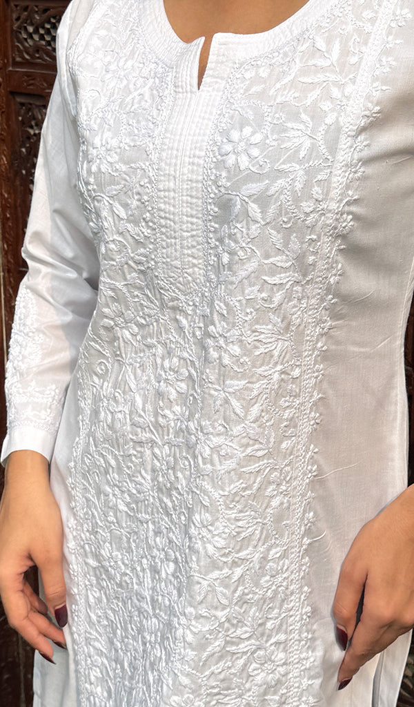 Women's Lucknowi Handcrafted Cotton Chikankari Kurti - HONC0220720