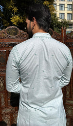 Load image into Gallery viewer, Men's Lucknowi Handcrafted Cotton Chikankari Kurta - HONC0329873