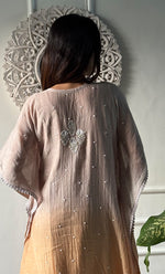 将图像加载到图库查看器中， Rabia Women&#39;s Lucknowi Handcrafted Mul chanderi Chikankari Kaftan - HONC0319521
