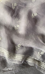 Load image into Gallery viewer, Women&#39;s Lakhnavi Handcrafted Pure Organza Chikankari Unstitched Kurta And Dupatta Set- HONC0263948
