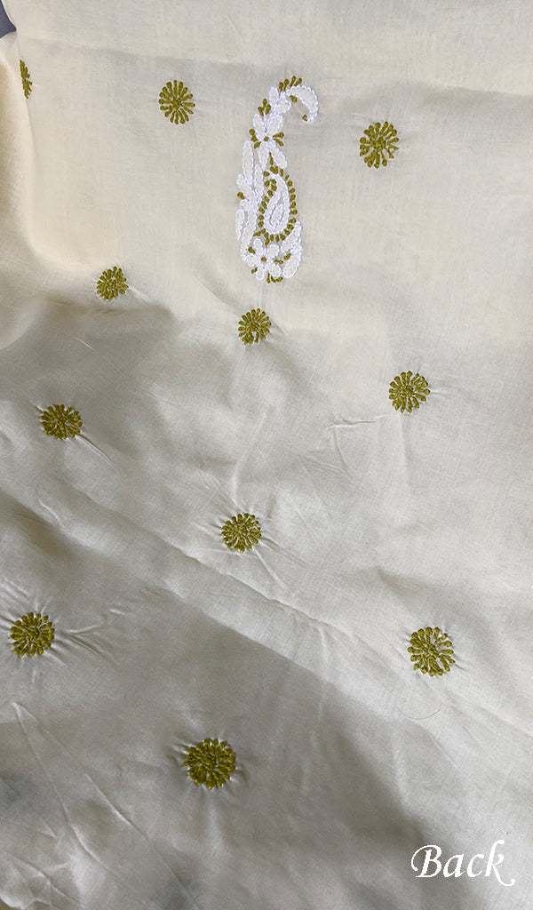 Women's Lakhnavi Handcrafted Unstitched Cotton Chikankari Suit Material - HONC0351040