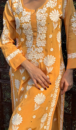 Load image into Gallery viewer, Asma Women&#39;s Lucknowi Handcrafted Crepe Chikankari Kurti- HONC0168759
