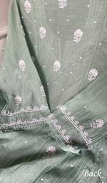 Load image into Gallery viewer, Women's Lakhnavi Handcrafted Mul Chanderi Semi Stitched Kurta And Dupatta Set - HONC30358774