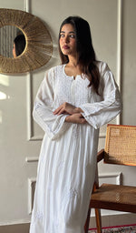 Load image into Gallery viewer, Women's Lucknowi Handcrafted Modal Cotton  Chikankari Kurti - HONC0151549