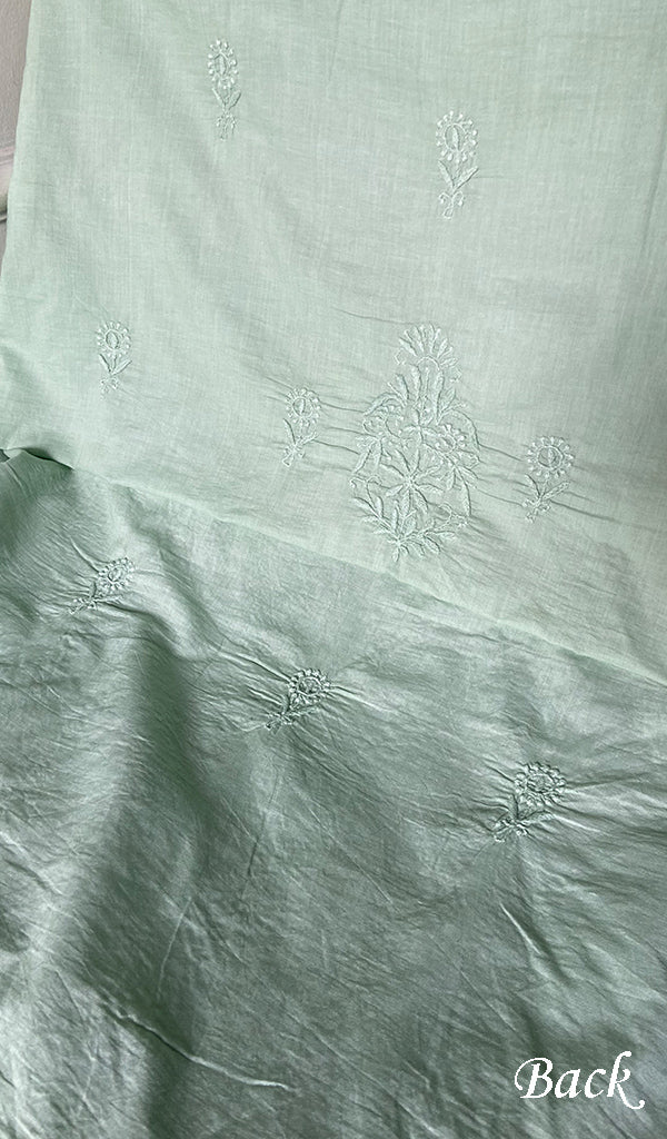 Women's Lakhnavi Handcrafted Unstitched Cotton Chikankari Kurta Dupatta Set - HONC0362881