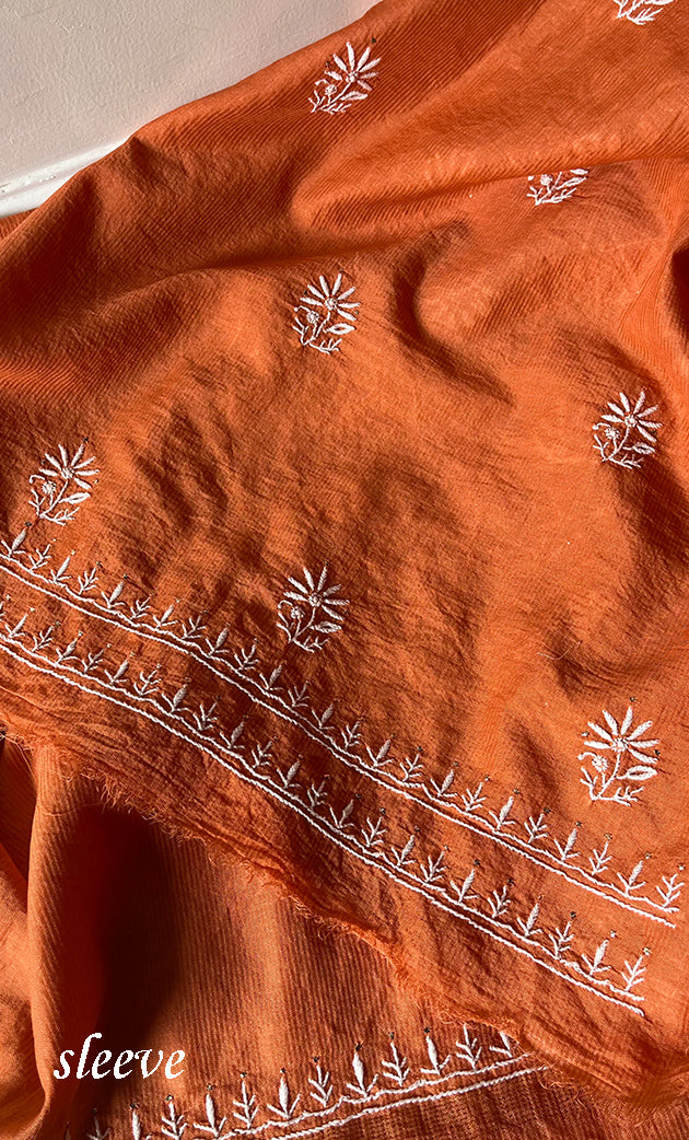 Women's Lakhnavi Handcrafted Maheshwari Mul Chanderi Kurta And Dupatta Set - HONC0275132