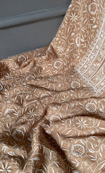 将图像加载到图库查看器中， Mehr Women&#39;s Lakhnavi Handcrafted Maheshwari Mul Chanderi Unstitched Kurta And Dupatta Set- HONC0298130
