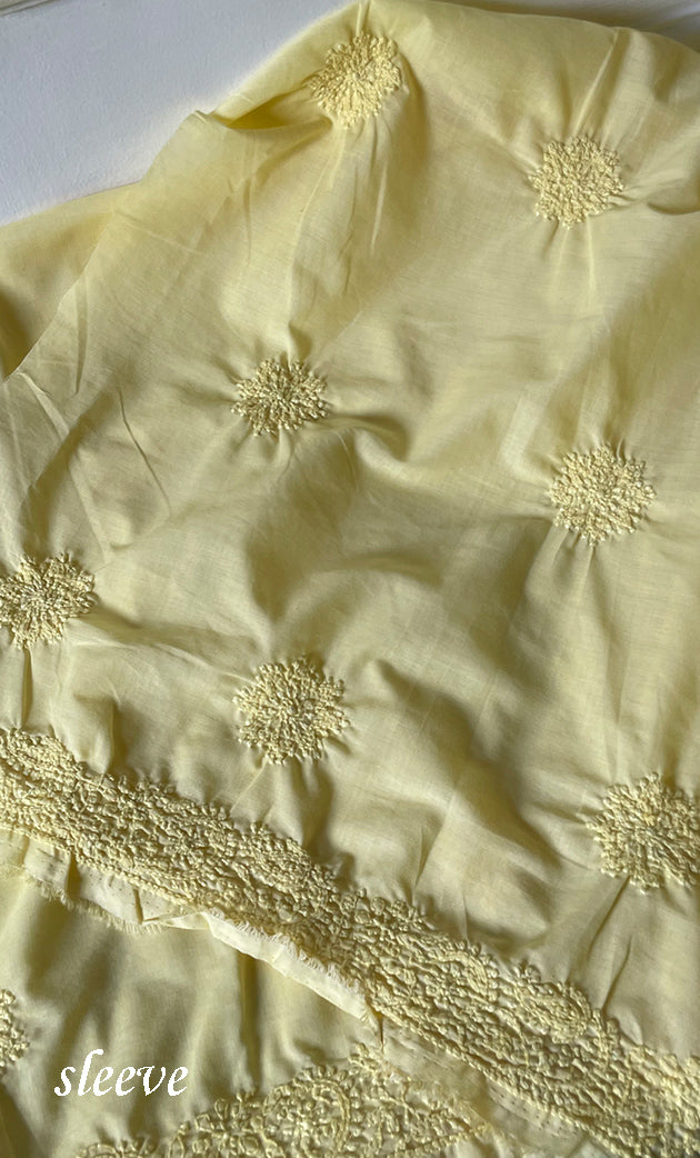Women's Lakhnavi Handcrafted Unstitched Cotton Chikankari Suit Material - HONC082476