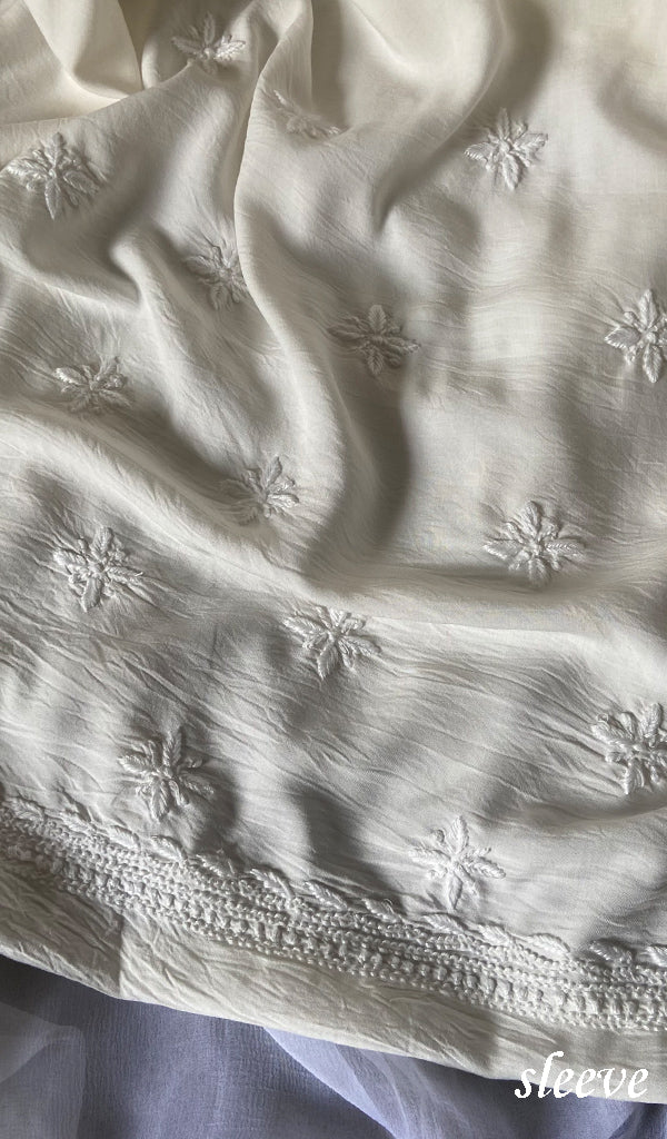 Women's Lakhnavi Handcrafted Modal Cotton Chikankari Suit Material - HONC0275948