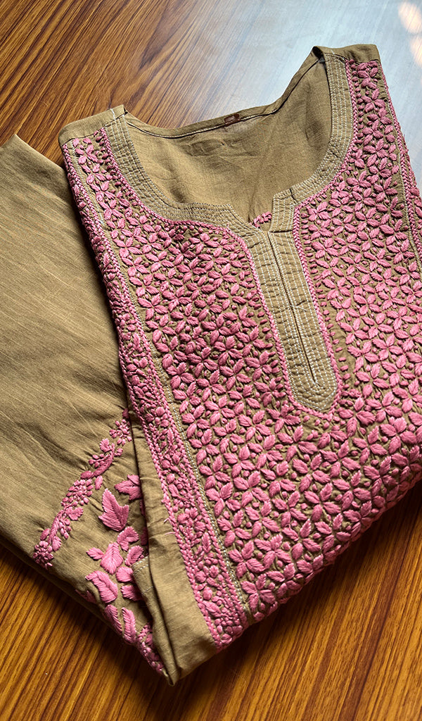 Women's Lucknowi Handcrafted Cotton Chikankari Kurti - HONC0300981