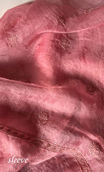 Load image into Gallery viewer, Women&#39;s Lakhnavi Handcrafted Pure Organza Chikankari Unstitched Kurta And Dupatta Set- HONC0294428
