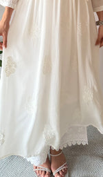 将图像加载到图库查看器中， Women's Lucknowi Handcrafted Modal Cotton Chikankari Angrakha - HONC0210167