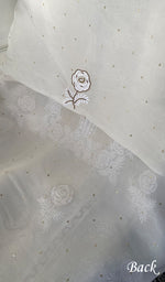 Load image into Gallery viewer, Women's Lakhnavi Handcrafted Pure Organza Chikankari Unstitched Kurta And Dupatta Set- HONC0359794