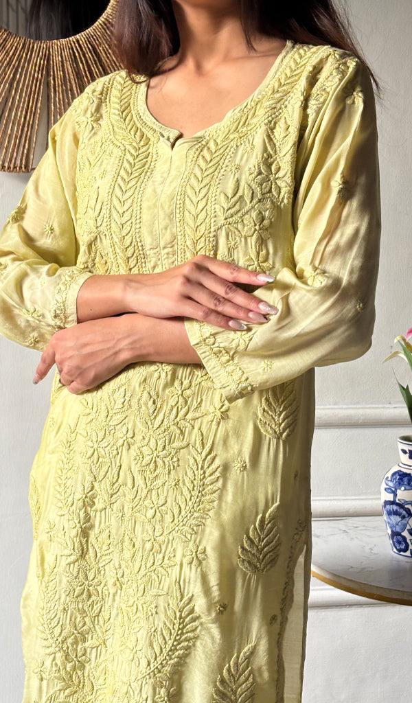Sameena Women's Lakhnavi Handcrafted Muslin Chikankari Kurti - HONC0337439