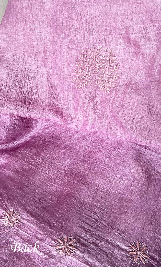 Women's Lakhnavi Handcrafted Tussar Silk Chikankari Kurta And Dupatta Set - HONC0307385