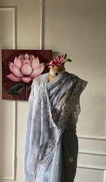 Load image into Gallery viewer, Women's Lucknowi Handcrafted Faux-Georgette Chikankari Saree - HONC0348740