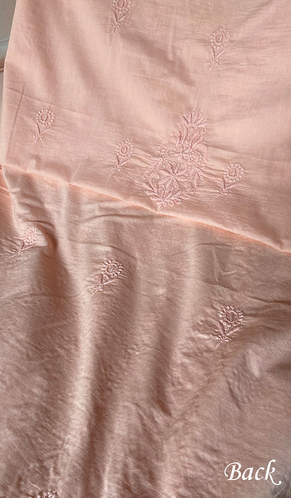 Women's Lakhnavi Handcrafted Unstitched Cotton Chikankari Kurta Dupatta Set - HONC0362876