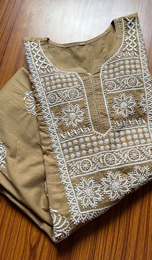 Women's Lucknowi Handcrafted Cotton Chikankari Kurti - HONC0301044