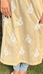 Load image into Gallery viewer, Women&#39;s Lakhnavi Handcrafted Cotton Chikankari Kurti - HONC0234270
